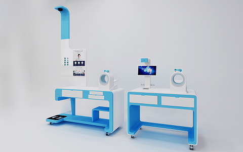 Modern physical examination machine physical examination all-in-one electronic scale health examination machine 3d model