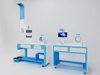 Modern physical examination machine physical examination all-in-one electronic scale health examination machine 3d model