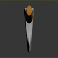 Silver Head Axe With Orange Handle And Brown Wrapped Section On Black Reflective Surface