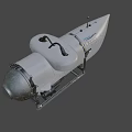 Silver Metal Water Vehicle With Streamlined Body For Underwater Exploration Use
