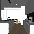 Modern Kitchen Interior Design With White Cabinets Island Counter Wooden Floors Natural Light And Plants