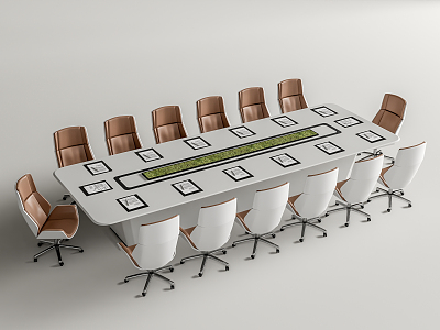 Modern Conference Table and Chair Office Chair 3d model