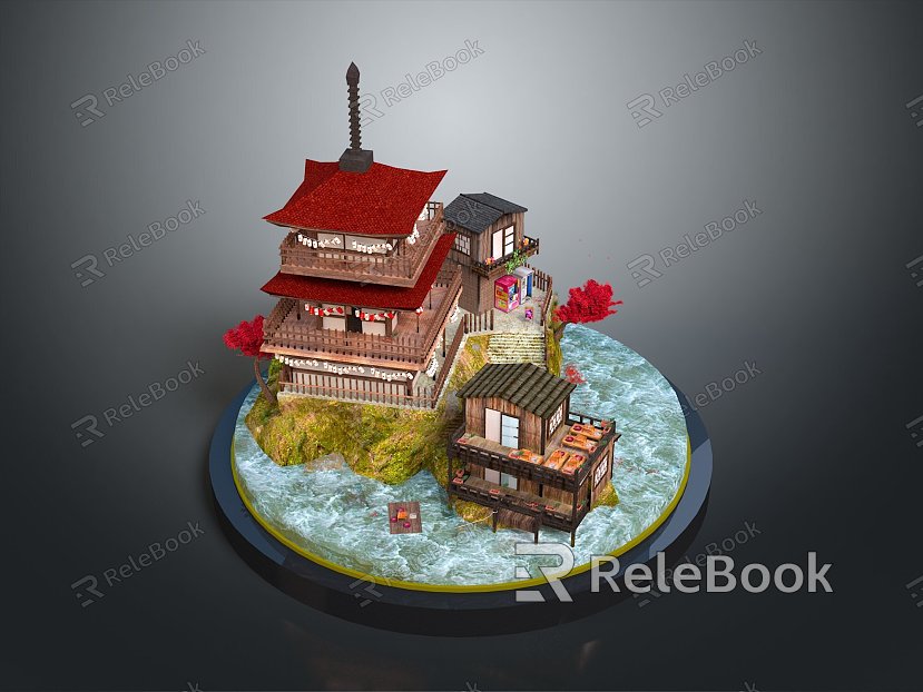 Small restaurants, food stores, cartoon food stores, small hotels, small restaurants, restaurants, food stalls, pubs model