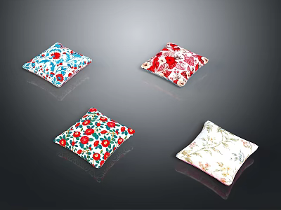 Colorful Floral Pattern Decorative Pillows for Home Living Room Decor 3d model