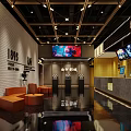 Qinchu Yangzhou Cultural Plaza Cinema Entrance With Glass Doors And Vintage Projector