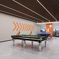 Modern Indoor Game Space With Snooker Tables And Stylish Decor