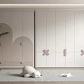 Modern White Wardrobe With Butterfly Handles And Minimalist Design In Cozy Room
