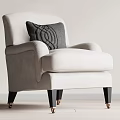 Middle Style Single Sofa 3d model