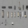 Various Modern Wall Sconces With Different Designs For Indoor Lighting Decor 3d model