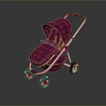 Pink Baby Stroller With Modern Design Stylish Handle And Functional Wheels