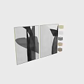Modern Black And White Abstract Framed Wall Art Paintings Hanging On Wall