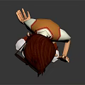 Tall Cartoon Character Wearing Glasses Orange Vest Red Shoes Green Laces Smiling On Gray Background