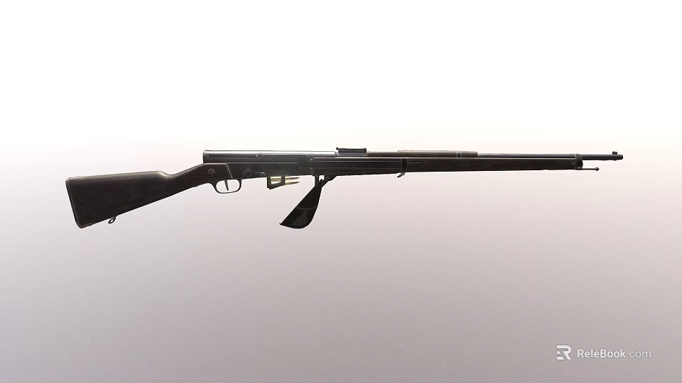 Traditional Bolt Action Rifle Featuring Wooden Stock And Black Barrel Design 3d model 