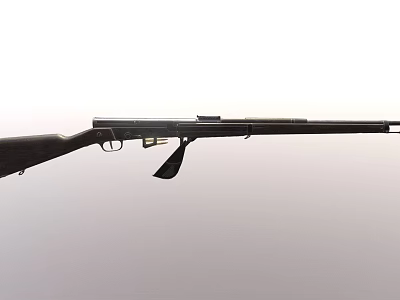 Traditional Bolt Action Rifle Featuring Wooden Stock And Black Barrel Design 3d model
