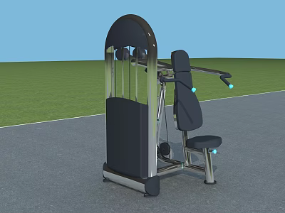 Seated Chest Press Sports Equipment With Black Silver Metal Frame For Fitness Training 3d model