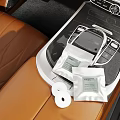 Car Interior Perfume Cosmetics Featuring White Fragrance Packets And Discs On Dashboard