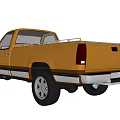 Classic Brown Single Cab Pickup Truck With Chrome Grille And Silver Wheels
