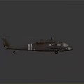Detailed Brown Military Helicopter Model With Blue Rotors And White Stripes