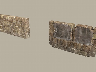 Modern Stone Pillar Wall 3d model