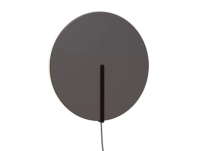 Modern Circular Gray Wall Lamp With Black Vertical Line Design 3d model