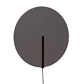 Modern Circular Gray Wall Lamp With Black Vertical Line Design