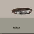 Elegant Modern Ceiling Light by Poliform with Brown Frame and White Shade 3d model