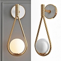 Light Luxury Metal Glass Ball Wall Lamp 3d model