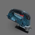 BOSCH Blue And Black Electric Jigsaw With Red Button Handle And Metal Blade