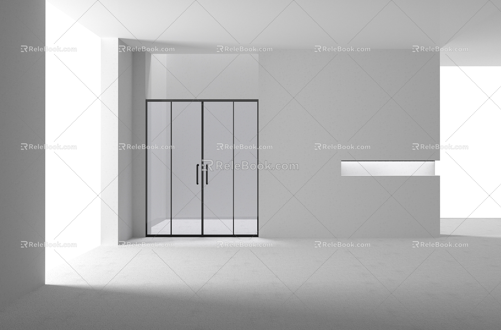 Modern toilet shower room 3d model