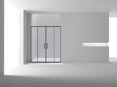 Shower Sauna Modern Interior With Frameless Glass Door And Bright Space 3d model