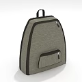 Textured Gray Backpack with Black Trim Front Pocket Zipper and Top Handle for Daily Use