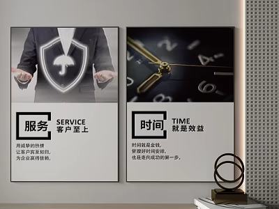 Service And Time Efficiency Wall Posters With Customer Priority Message 3d model