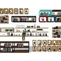 Modern Wall and Hanging Cabinets with Functional Storage and Decorative Designs 3d model