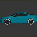 Sleek Blue Modern Sports Car With Black Roof White Wheels And Reflective Surface