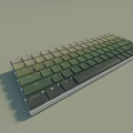Gradient Green Mechanical Keyboard With Slim Aluminum Frame And Backlit Keys 3d model