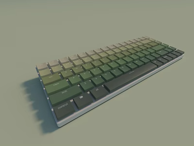 Gradient Green Mechanical Keyboard With Slim Aluminum Frame And Backlit Keys 3d model