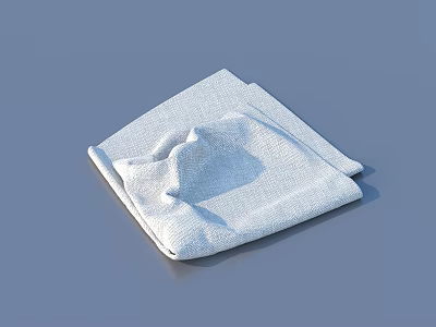 White Folded Soft Cotton Towel Essential Household Item For Daily Use 3d model
