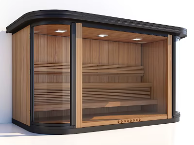 Modern Sauna Interior Design With Wooden Structure Glass Door And Bench Seats 3d model Modern Sauna Interior Design With Wooden Structure Glass Door And Bench Seats 3d model