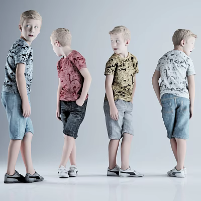 Modern Boy Standing Boy 3d model