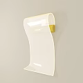 Modern Scroll like Transparent Acrylic Wall Lamp with Warm Yellow Light 3d model