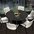 Dining table and chair combination 3d model