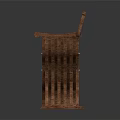 Traditional Wooden Chair Featuring Carved Details Armrests And Crossed Leg Design
