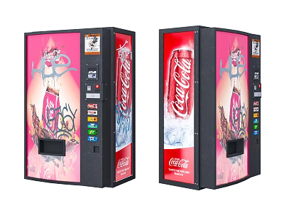 Commercial Beverage Vending Machines With Coca-Cola Brand And Drink Dispensing Features 3d model