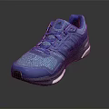 Blue Sports Running Shoes With Mesh Upper Design And White Sole For Comfortable Wear