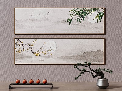 New Chinese Landscape Painting Decorative Painting 3d model