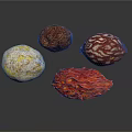 Colorful Mixed Nuts with Different Textures and Shapes on White Background