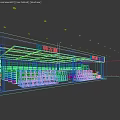 Bright Retail Store Interior With Yellow Signage Pillars And White Shelves Layout