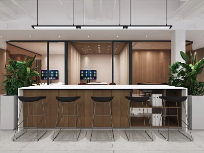 modern public office area office space 3d model