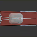 Red Streamlined Concept Car With Metallic Finish Transparent Roof And Reflective Surface