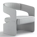 Modern Leisure Chair With Curved Frame And Comfortable Beige Cushion Design